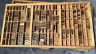 Antique Printing Press Type Set  Blocks Wood   Some Metal    5 Trays 3 Hamilton