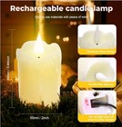 6 Pcs Real Wax Rechargeable Flameless Warm White Led Candles remote Control d2 X