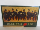 Vintage 1950 s Carling s Ale Red Cap Tin Advertising Cardboard Beer Sign  20  