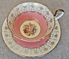 Pink Aynsley  J A Bailey Signed Hand Painted Teacup   Saucer Set Cabbage Rose