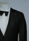 Suitsupply Lazio Slim Vitale Solid Black Peak Lapel One Button Tuxedo Jacket 40s
