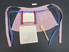 American Girl Kirsten Meet Accessory Lot hankie ag apron spoon Bag addy Spoon