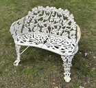 Vintage Victorian Grape   Leaf Cast Iron Patio Garden Bench Loveseat Grapevine