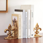Decorative Metal Fleur De Lis Bookends  Gold  Set Of 2