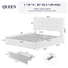 Allewie Upholstered Queen Size Platform Bed Frame With 4 Queen  Light Grey 