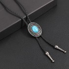 Western Cowboy Bolo Tie Rodeo Leather Necktie For Men Women One Size Turquoise