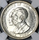1936 Ngc Ms 64  Philippines Murphy Quezon Peso Commemorative Coin  25080801d 