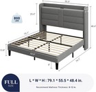 Allewie Full Size Platform Bed Frame With Charging Station   Storage Headboard 