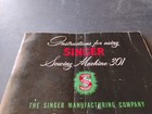 Vtg  Original Singer Sewing Machine 301 Manual From 1953