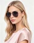 Emporio Armani Ea2046d Aviator Sunglasses Rose Gold Frame Grey Lens 62   13-145