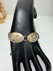 German Silver 800 Handarbeit Floral Oval Panel Bracelet  Size Stamped 800
