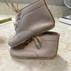 Vintage Step   Stride White Leather High Top Baby Shoes Bells On Strings Size 3d