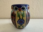 Vintage Possibly Antique Chinese Or Japanese Cloisonne Owl Design Vase As Is