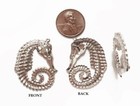 6 Vintage Silver Plated Steel Sea Horse 32mm  Stamping Finding Pendants 5708