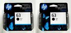 Hp  63 Black Ink Cartridge 2 Pack New Genuine