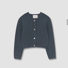 Tatu Navy Cropped Cardigan With Pearl Buttons
