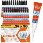 Super Glue Gel Clear Non-drip  24 X 3g All Purpose Strong Adhesive Ca Glue Quick