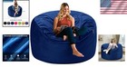 Blue Velvet Bean Bag Chair With High Rebound Memory Foam - Perfect For Lounging