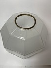 Antique 10  Octagon Globe Pittsburgh Lamp Brass   Glass Frosted Shade 4  Fitter