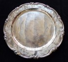 Silver Sterling Round Tray By Camusso  water Lily  Peru - About 1 6 Lb