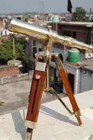 Marine Scope Nautical Design Brass Spyglass Telescope With Wooden Tripod