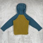 Melanzana Micro Grid Fleece Hoodie Kids Xs Teal Yellow Colorblock Outdoor Winter