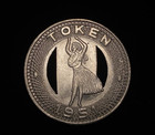 1951 Honolulu Hawaii Rapid Transit Company Hula Girl Token