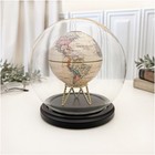 Plymor 6  X 7  Glass Display Dome Globe Cloche  black Mdf Wood Base 