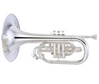 Professional Silver Plated Marching Mellophone Horn F Key 10 6   Bell With Case