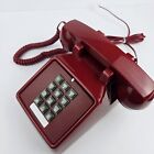 Traditional Retro Desk Phone Tone Dial Single Ringer Landline Red Home Intuition