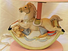 Vintage Baby Girl Pink Nursery Carousel Nightstand Table Bedside Lamp Shade