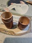 Antique Treenware 3 5  Turned Wood Box Container Lid Pocket Pill Case Sewing Box