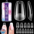 Short Coffin Gel Nail Tips  240 Pcs Pre-shaped Full Cover False Coffin Nails    