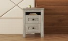 2-drawer Farmhouse Wooden Nightstand With Well-proportioned Design