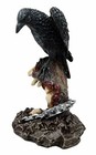 Black Dark Raven Resting On Flesh And Bone Hand Figurine Statue 6 h Creature