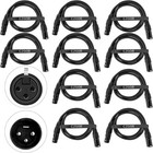 Dmx Cable 3 9ft  10 Pack  Flexible 3 Pin Xlr Male To Female For Stage Lightin   