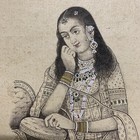 Old Or Antique Indo-persian Miniature Paper Painting Of A Royal Lady