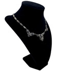 Antique Victorian Art Nouveau Floral Garland Necklace Sterling Silver Choker 15 