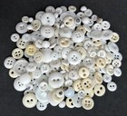 Lot Of 200 Vtg Antique White China Glass   Beige Porcelain Buttons Some Piecrust