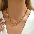 Chunky Gold Toggle Women s Necklace 14k Gold Plated Vintage Paperclip Chain Shin