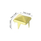 100 Pcs Pyramid Rivets For Clothing  7mm 4-jaw Square Rivets  Gold