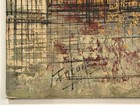 Mid-century Modern Cityscape Oil Painting On Canvas - 1950s-1960s