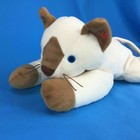 Ty Pillow Pals Meow Siamese Cat Plush 1996 Stuffed Animal Brown Tan Kitty Sewn