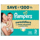 Pampers Swaddlers Fragrance Free Baby Diapers Size 3  132 Count