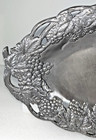 Vintage Arthur Court Serving Tray Grape Plattern Fine Detail 2004 Silver Tone