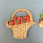 Vintage Bur Wood Wall Plaque Berry Basket s  Wall Hanging Decor