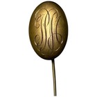 Antique Vintage 10k Gold Stickpin Stick Pin Monogrammed Engraved Edwardian 1 91g