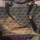 Michael Kors Jet Set Tote Brown Mk Logo Jacquard Tassel Shoulder Bag Large