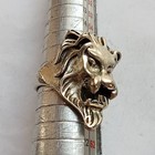 Rare Ancient Viking Ring Silver Color Artifact Authentic Lion Face Head Ring