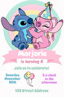 Digital Stitch Birthday Party Invitation Personalized Texts 1